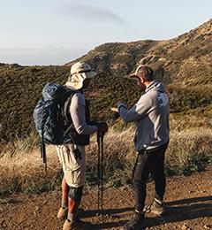 Two people hiking