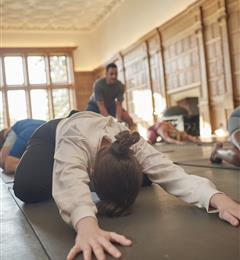 A morning yoga class