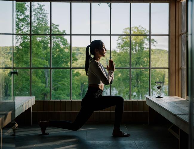 Woman doing yoga in Hudson Valley