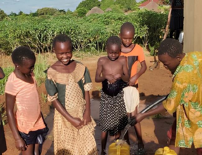 Kids getting fresh water