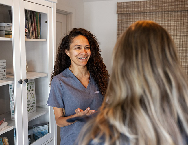 woman giving consultation