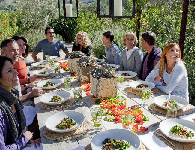 Group of people eating