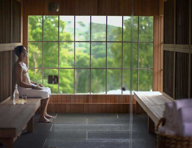 A man in the sauna 