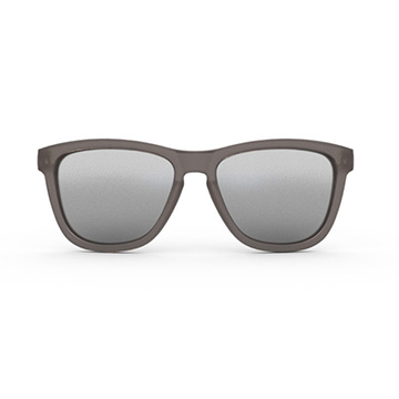 A pair of gray sunglasses