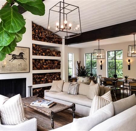 Indoor dining table and sitting room