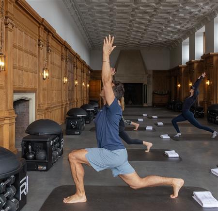 man doing yoga in hv 