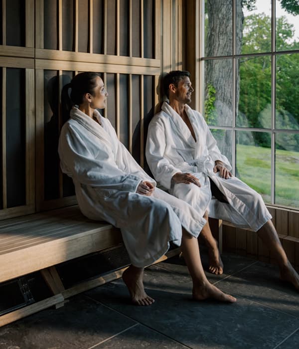 A couple in the sauna