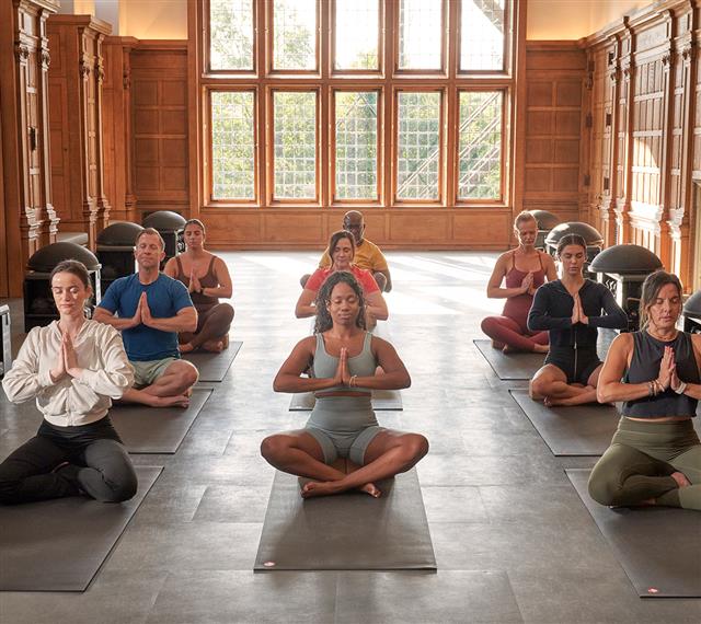 A yoga class