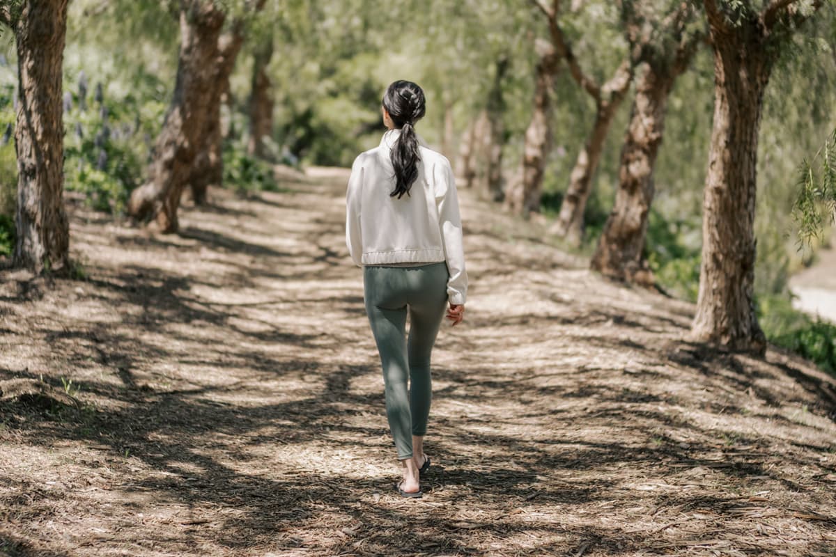 A woman hiking