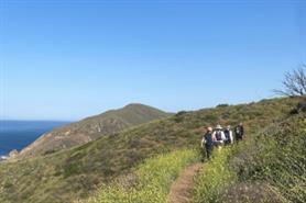 A group of hikers during midday