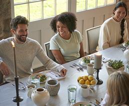 A group having dinner