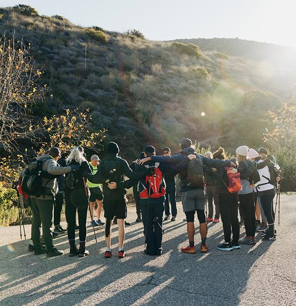 Group hug in the morning light