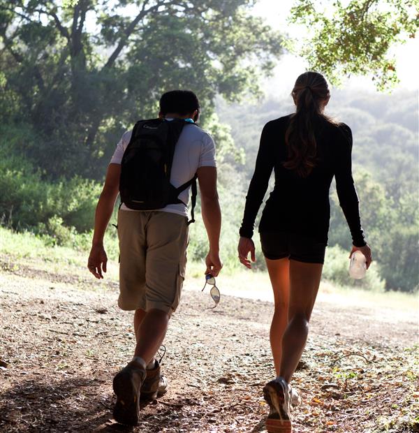 People hiking in malibu 