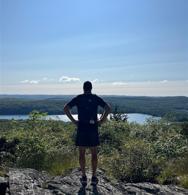 A couple hiking