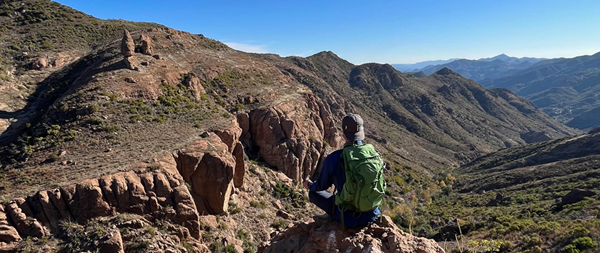 Hiker enjoying view