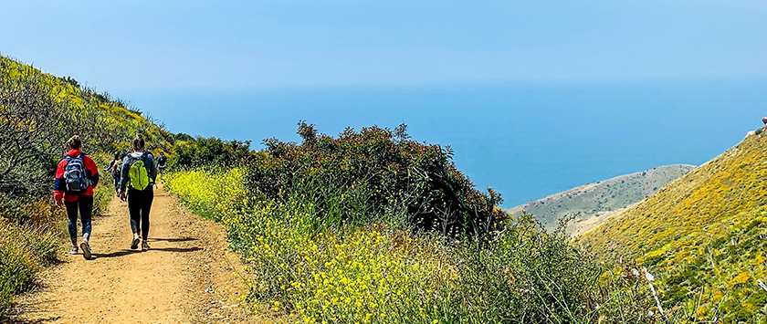 Hikers walking on trail extend your malibu experience