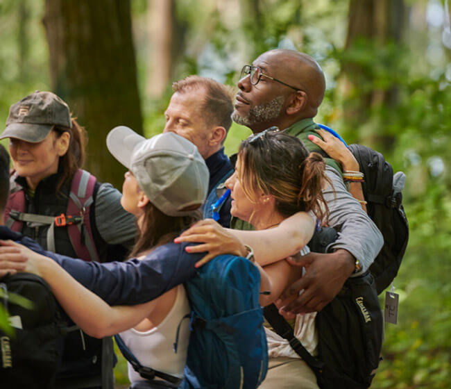 A group huddle