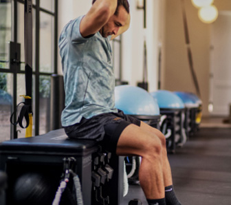 A man preparing for a workout