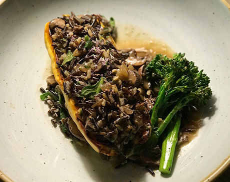 Chef Meredith’s Wild Rice Stuffed Delicata Squash