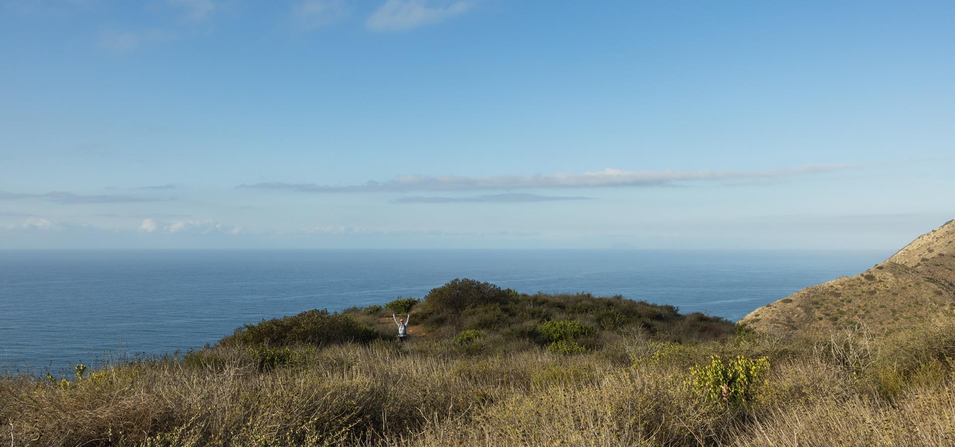 A view of the ocean from the coast