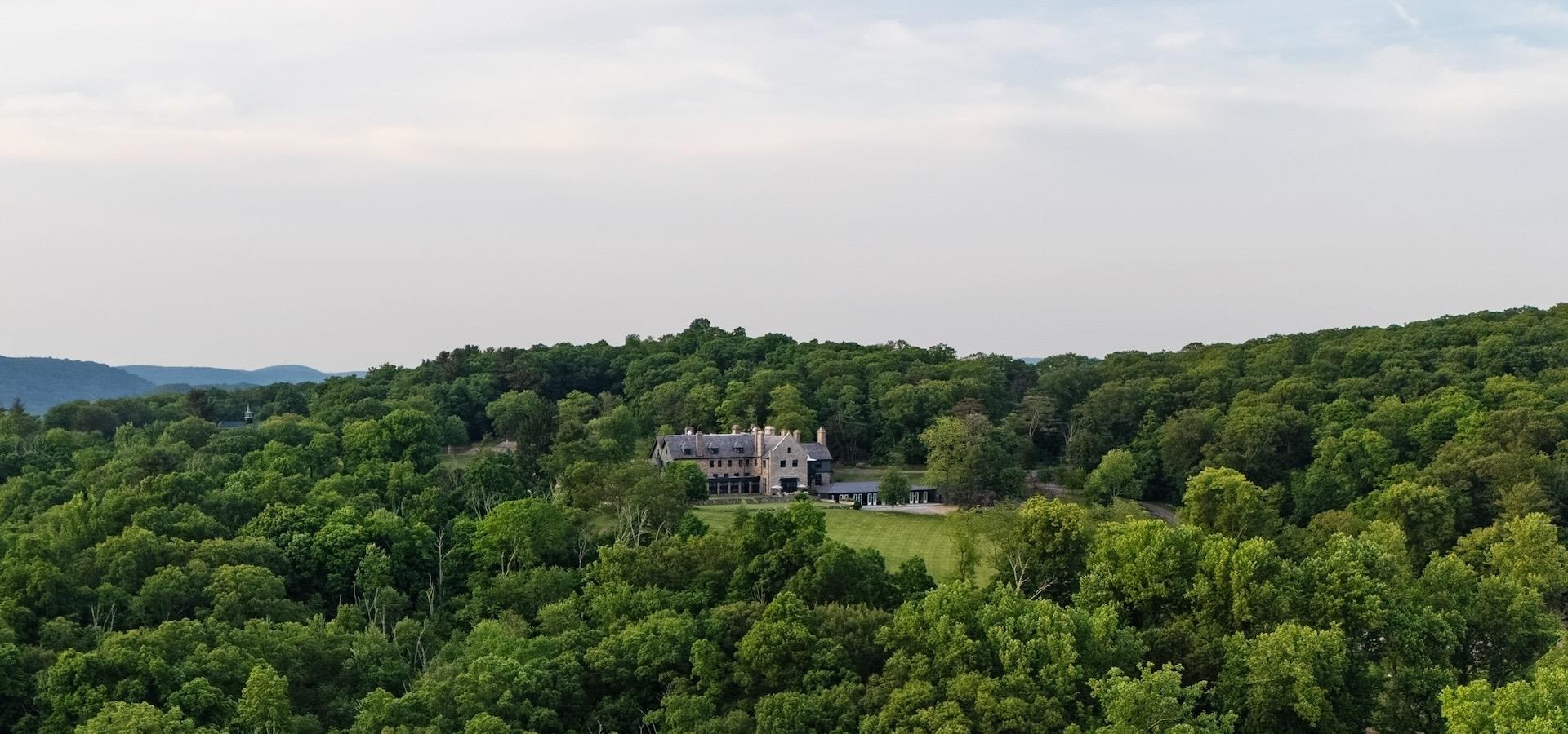 An aerial view of the property