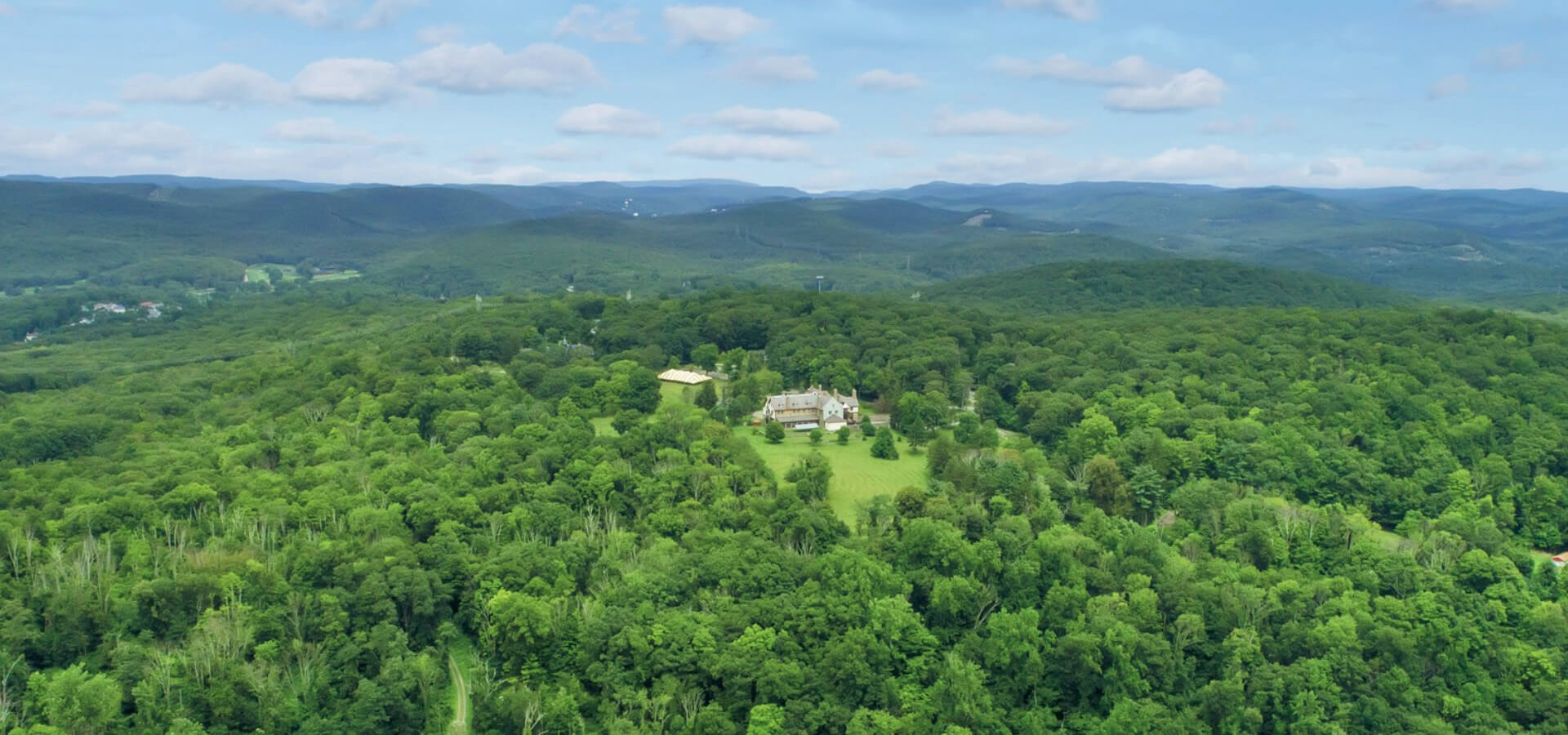 An aerial view of the property