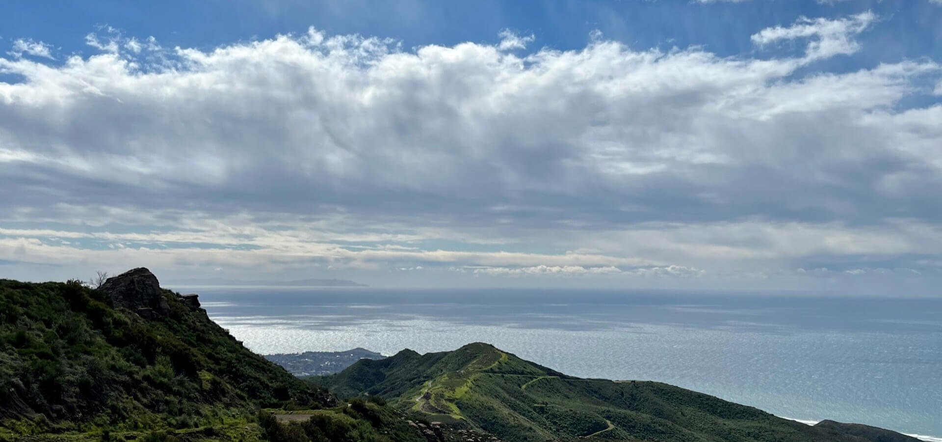 A view of the ocean from the coast