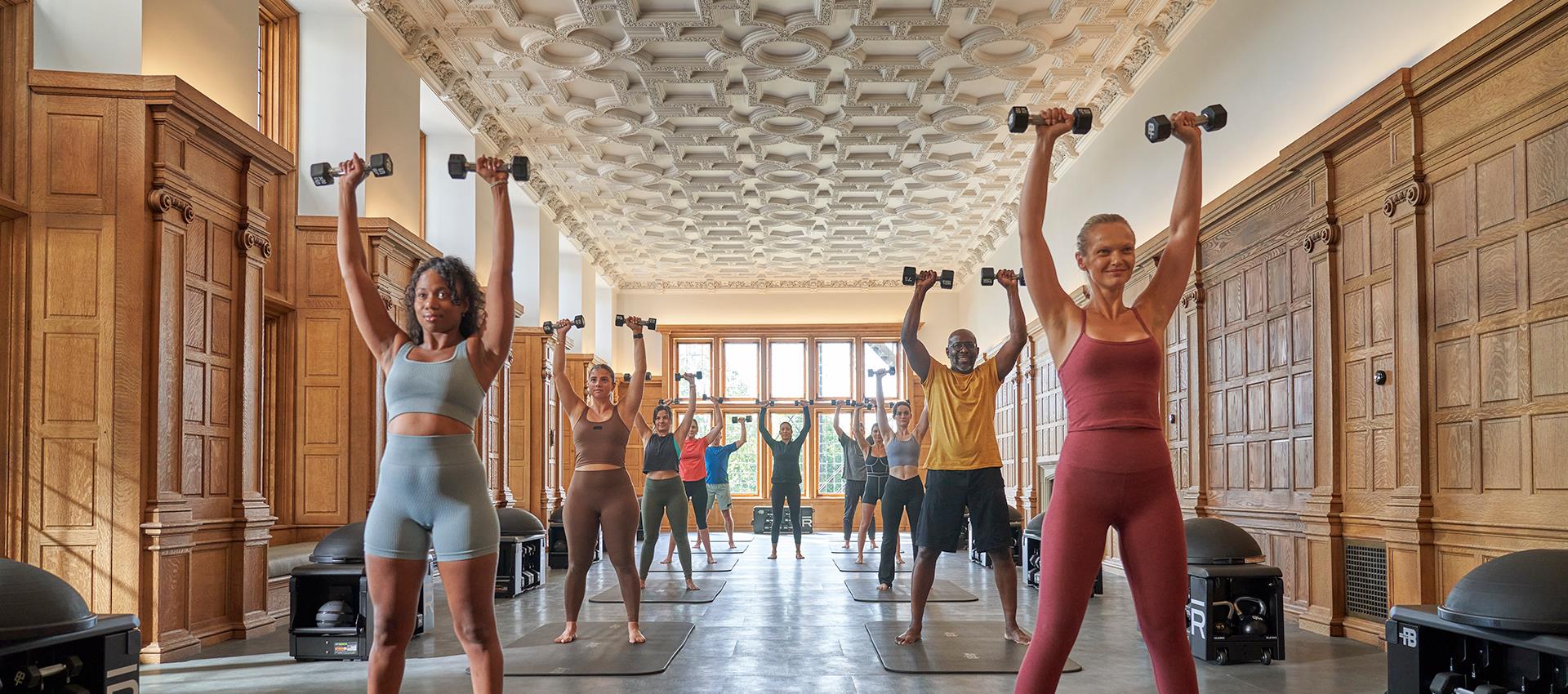 group workout indoors