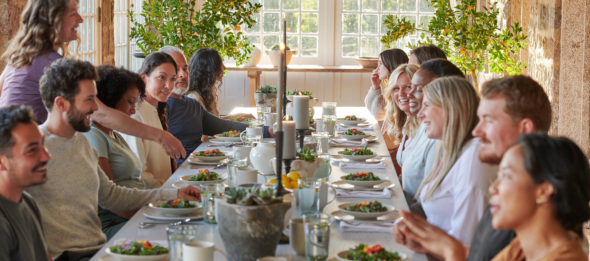 People enjoying a meal together