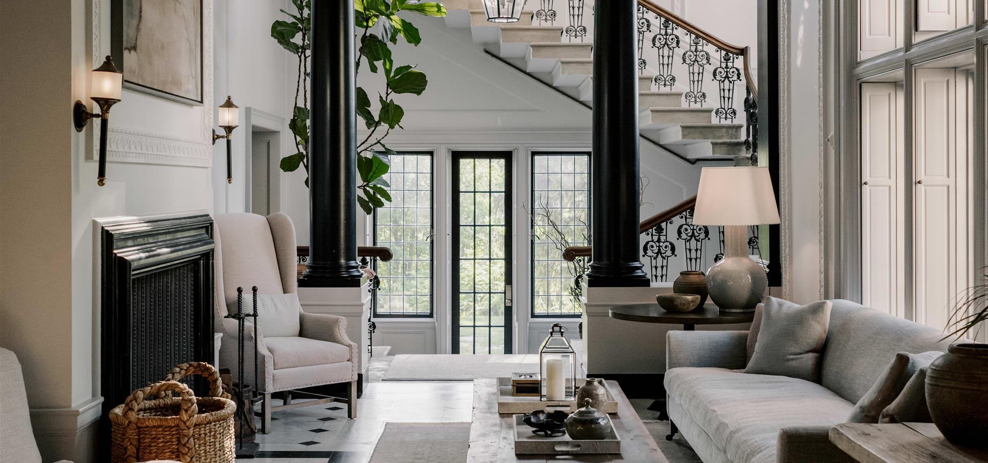 Living room with large window